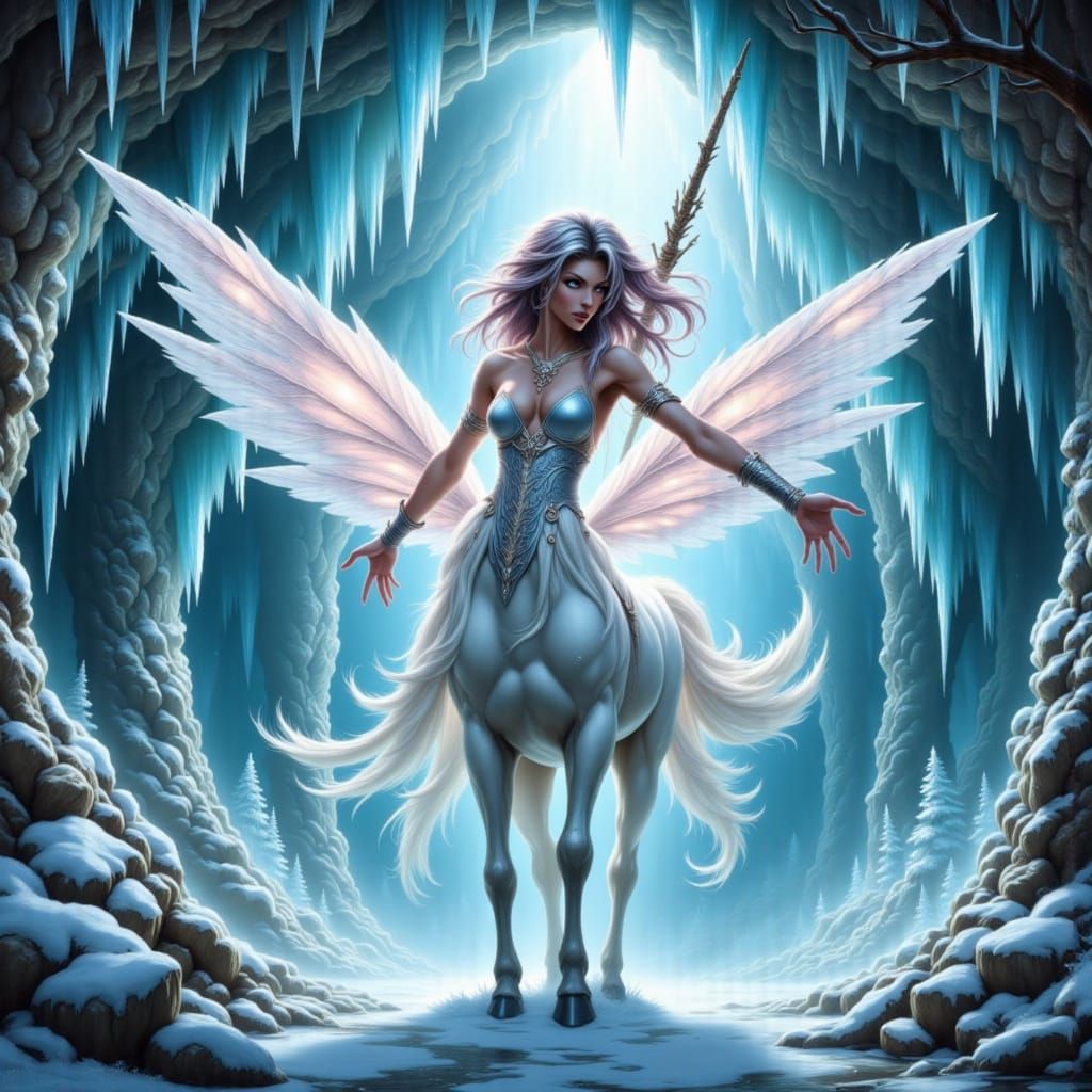 Deux the Ice fairy-centaur hybrid imprisoned in the enchante...