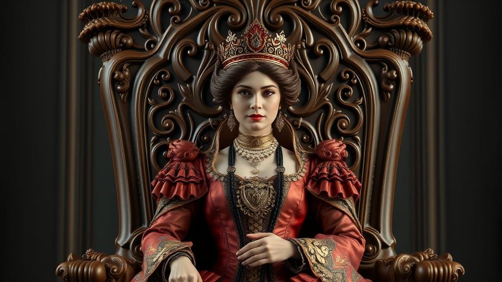 Victorian Queen on Chocolate Throne: Matte Painting