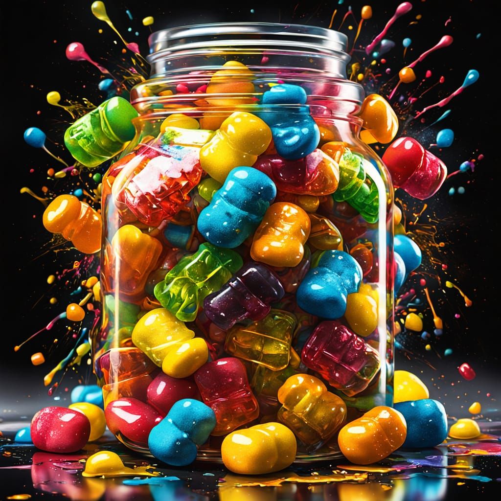 Graffiti Art: Jelly Babies Dancing on a Sweet Jar