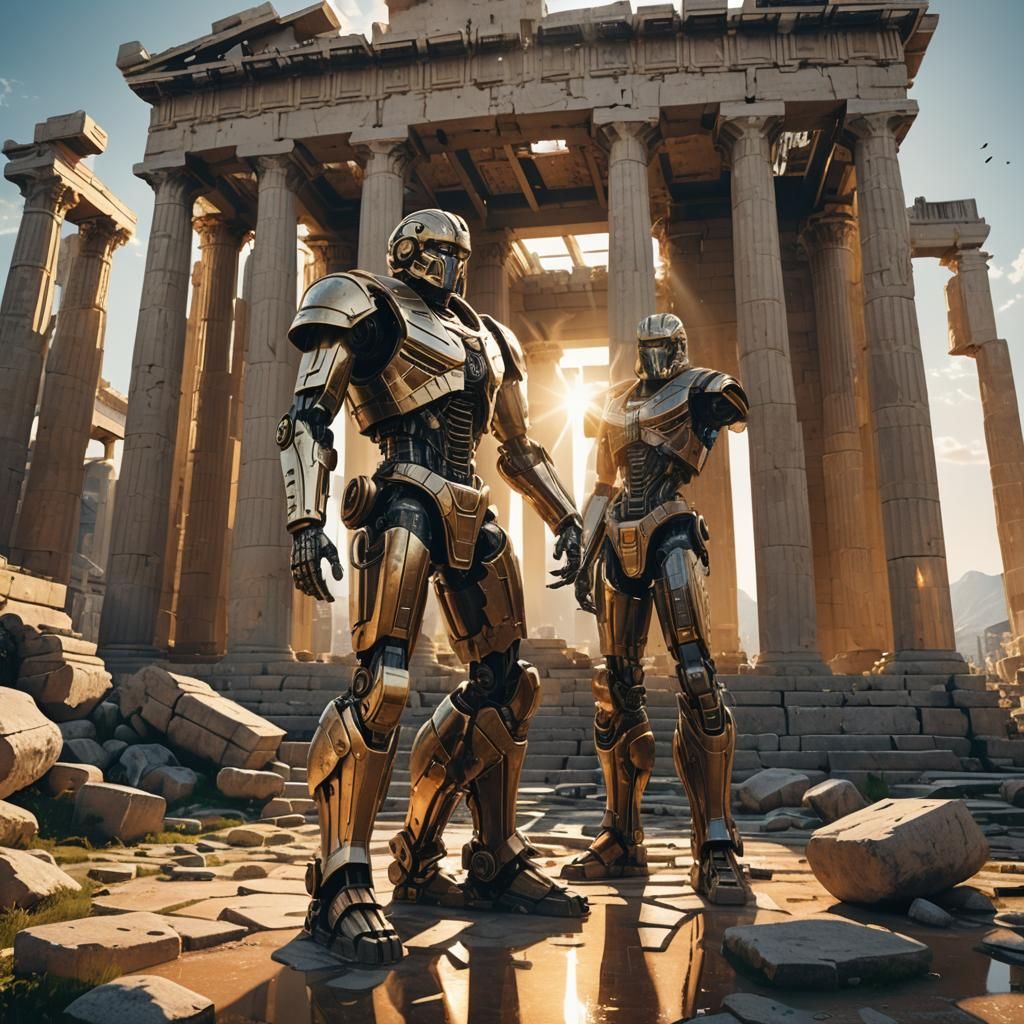 Futuristic Sci-Fi Athens with Mech Details