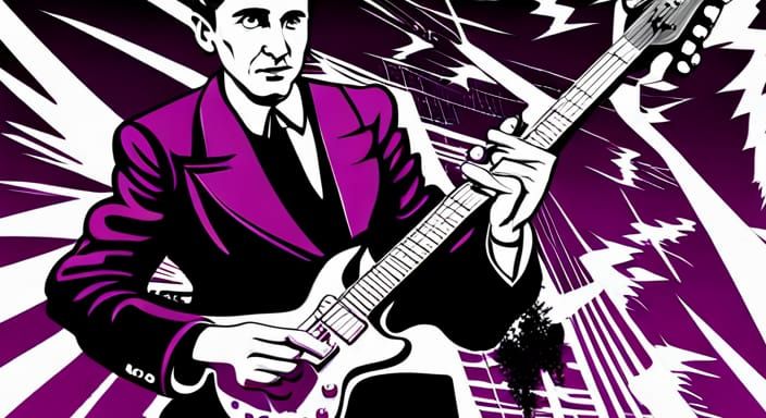 Tesla Rocks a Gibson SG: Jack Kirby Illustration