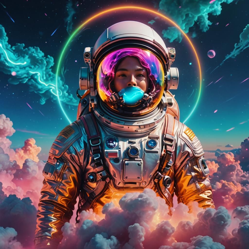 A 'Neon Enriched' Astronaut From The Distant Future. Amongst Heavenly Clouds Nβ°1. Remix Nβ°1.
\π/ππ€π π