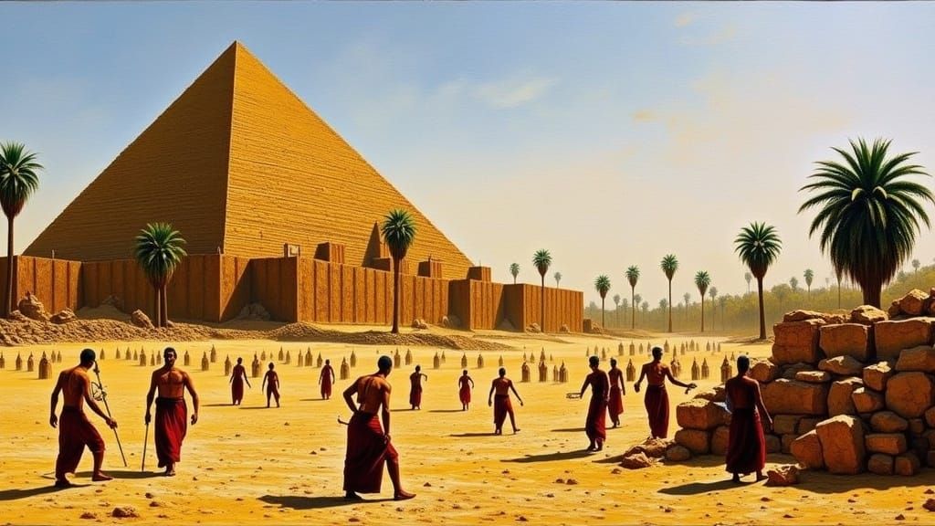 Egyptian Pyramid Construction in Orientalist Style