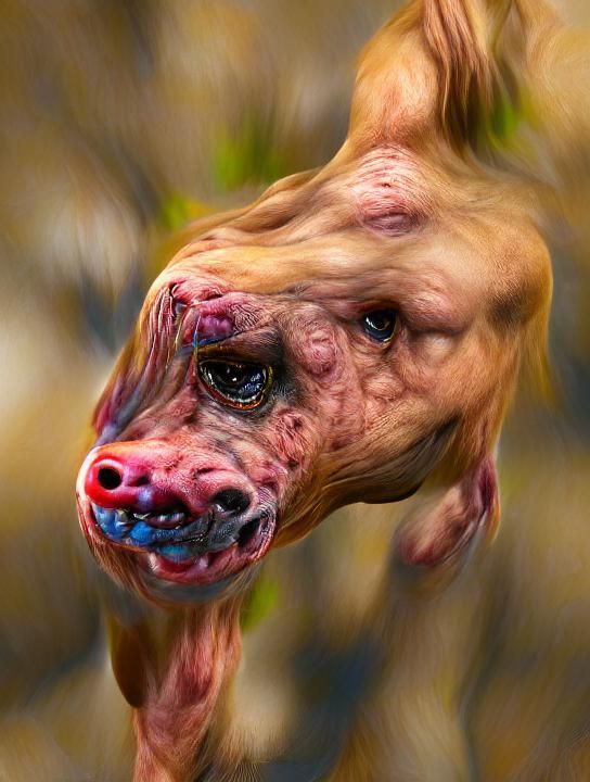 Horrifyingly Ugly Dog in Hyperrealistic 8k