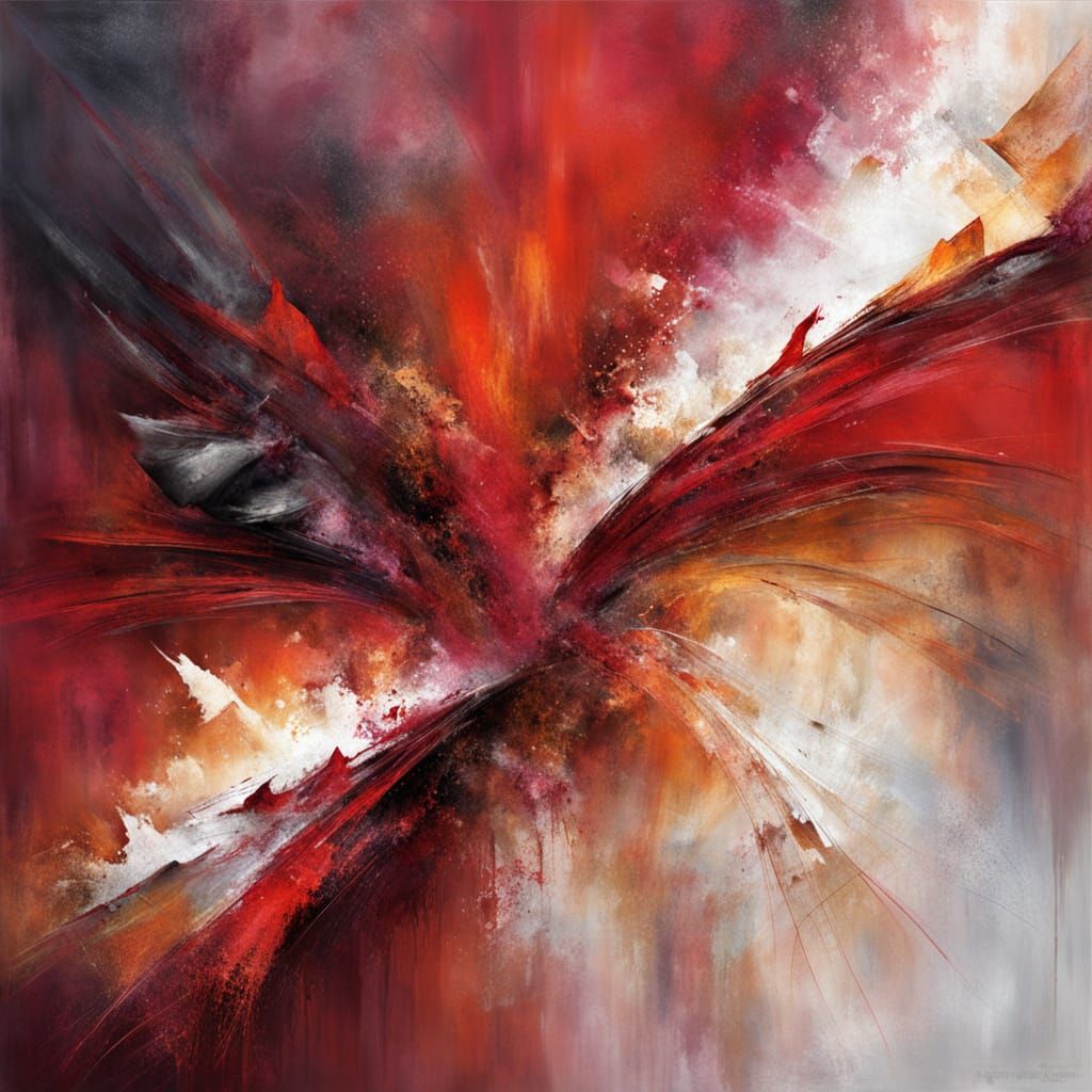 Vibrant Crimson Emotions in Abstract Art