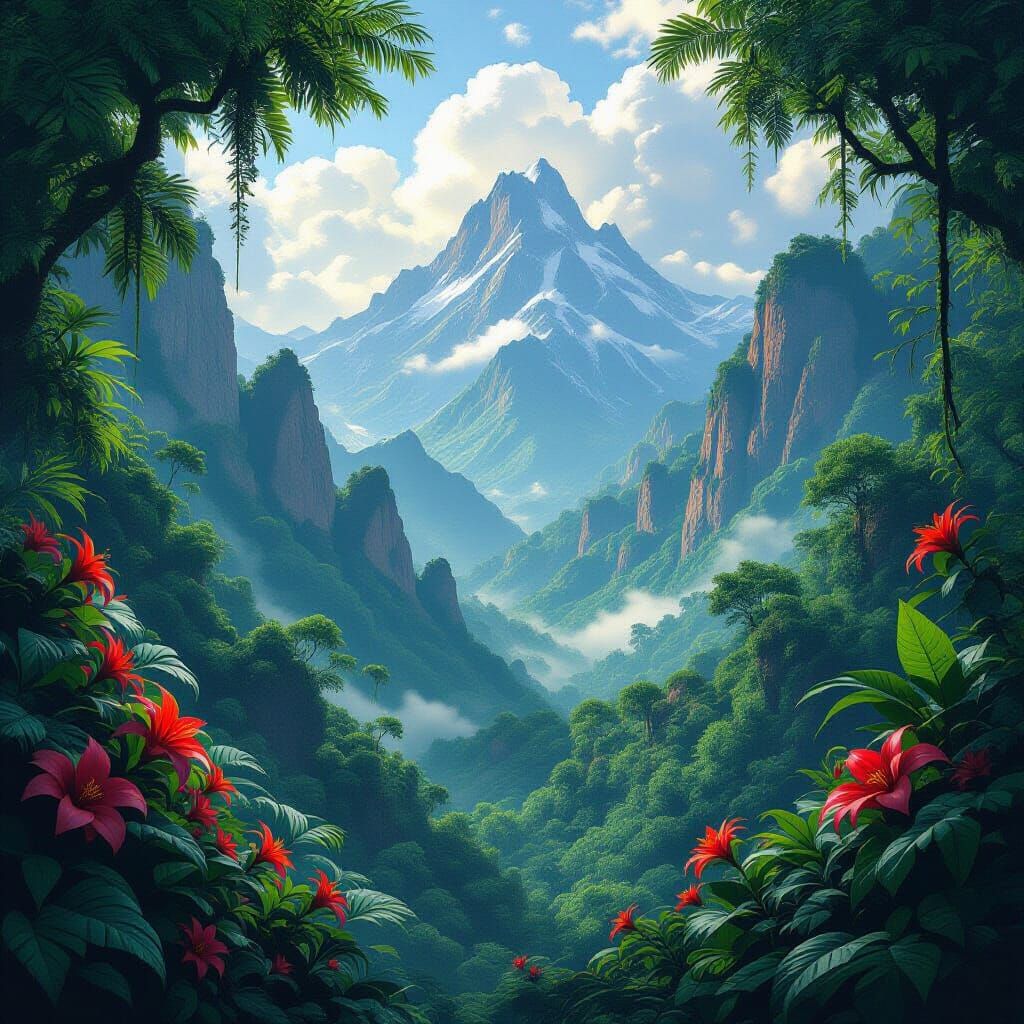 Lush Jungle Planet Panatha in Sci-Fi Concept Art Style