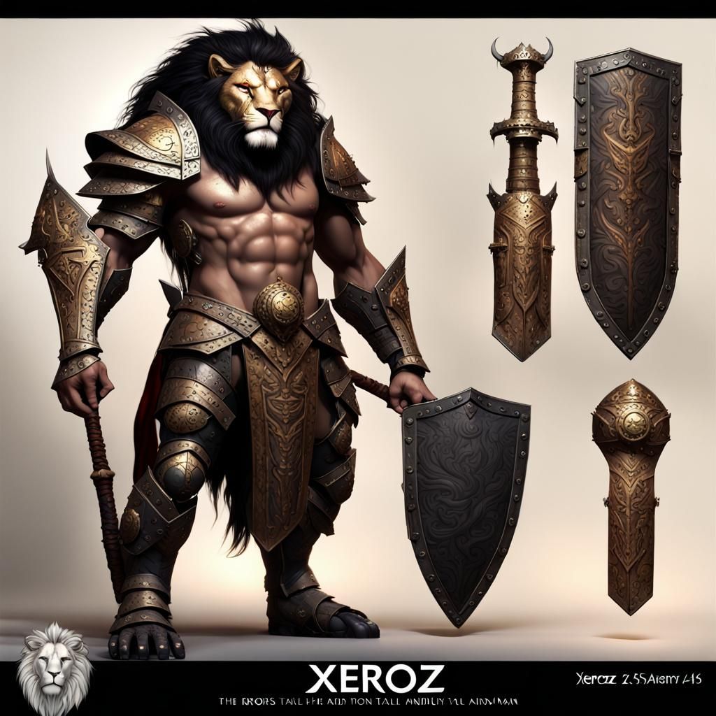 Leonin Warrior Xeroz in Detailed Matte Painting