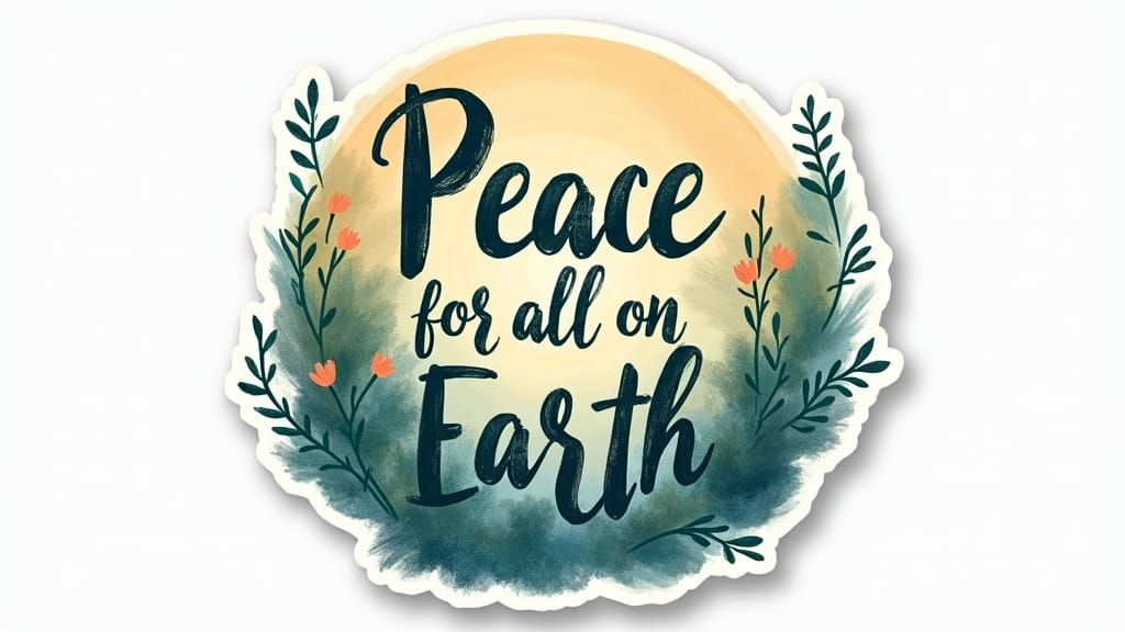 Dreamlike Sticker Graphic: Peace for All on Earth