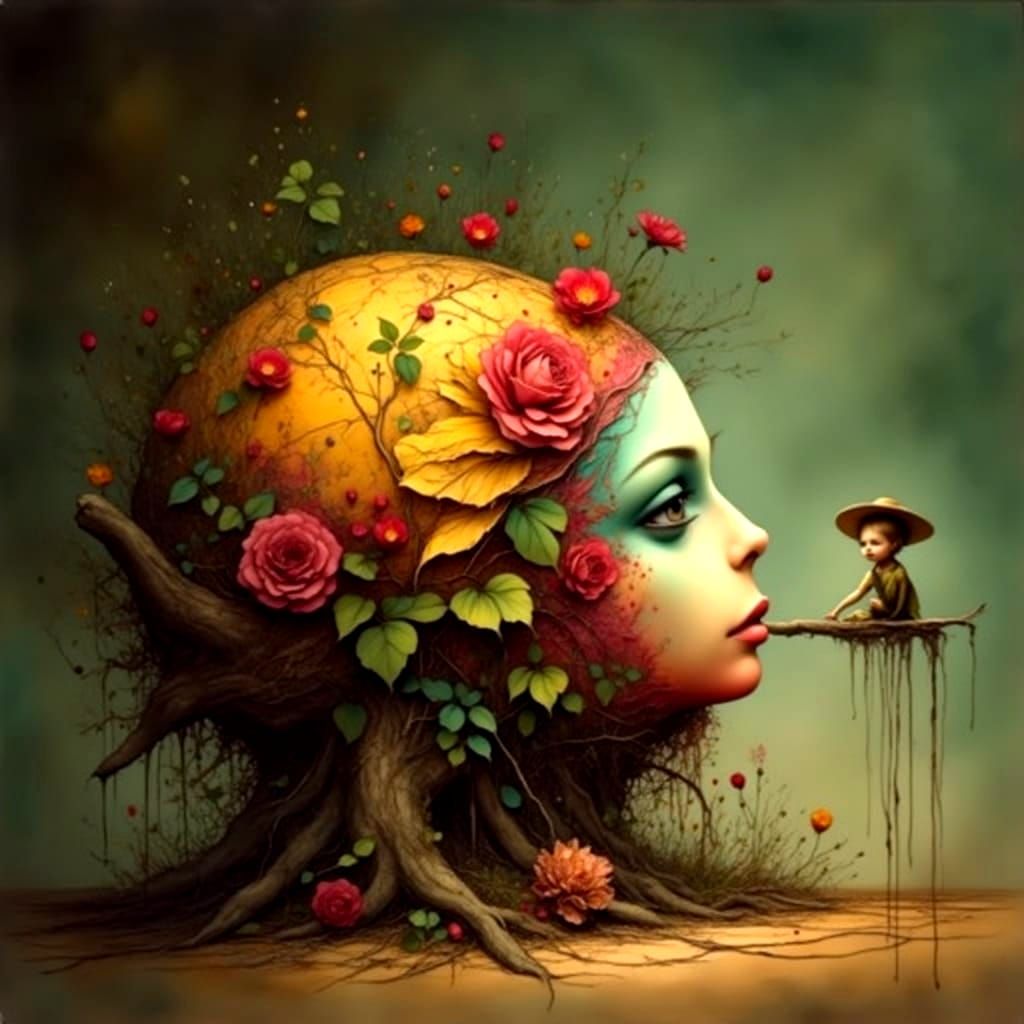 Vibrant Forest Portrait in Pop Art Style