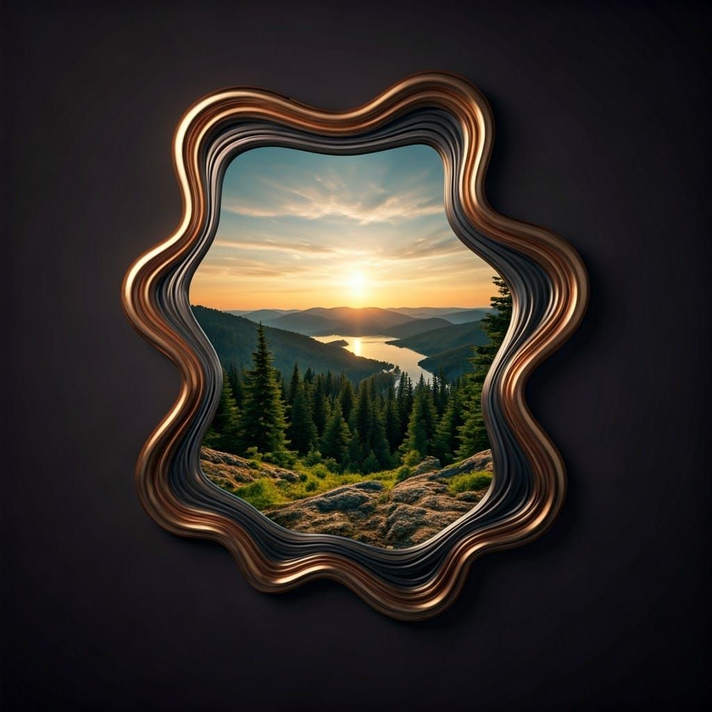 Nature-Inspired Mirror with Futuristic Organic Frame