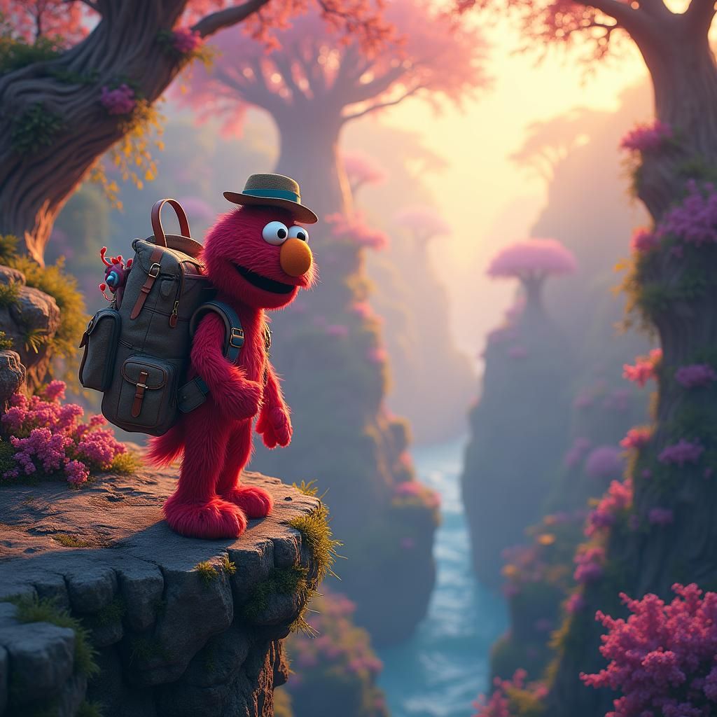 Elmo in Fantasia: A Detailed Matte Painting