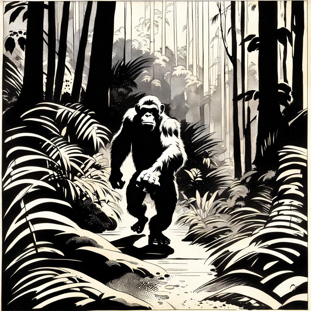 Tarzan the Ape Alex Toth, comic book art, perfect, smooth