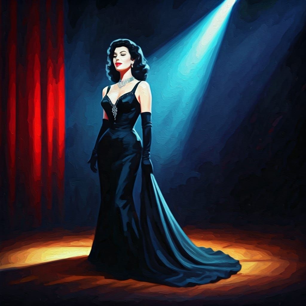 Goth Singer in Dark Impressionistic Style