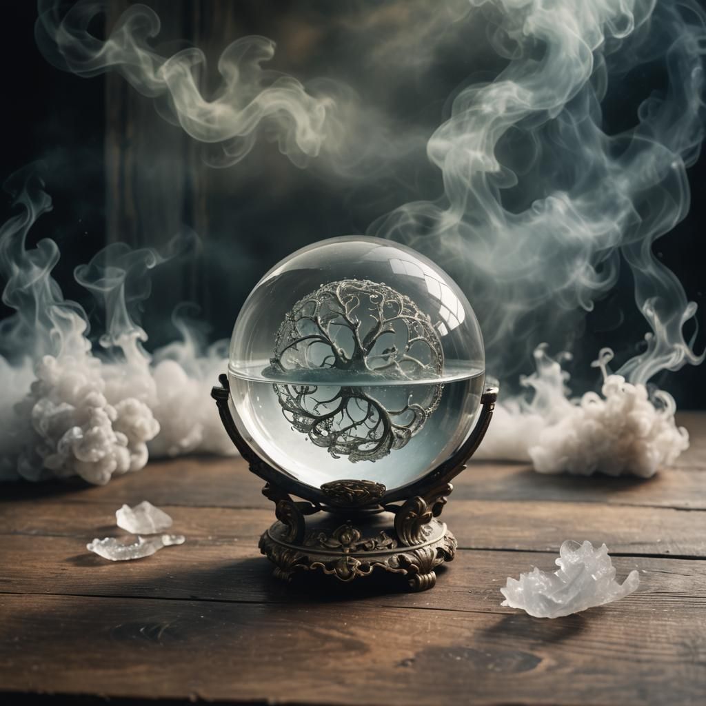 Mystical Crystal Ball in Surreal Magical Realism