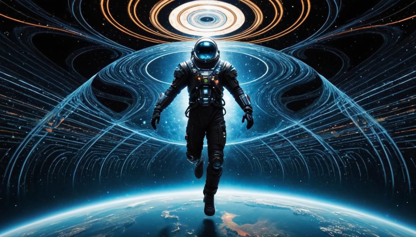 Surreal Cosmic Voyager in Interdimensional Odyssey with Infi...