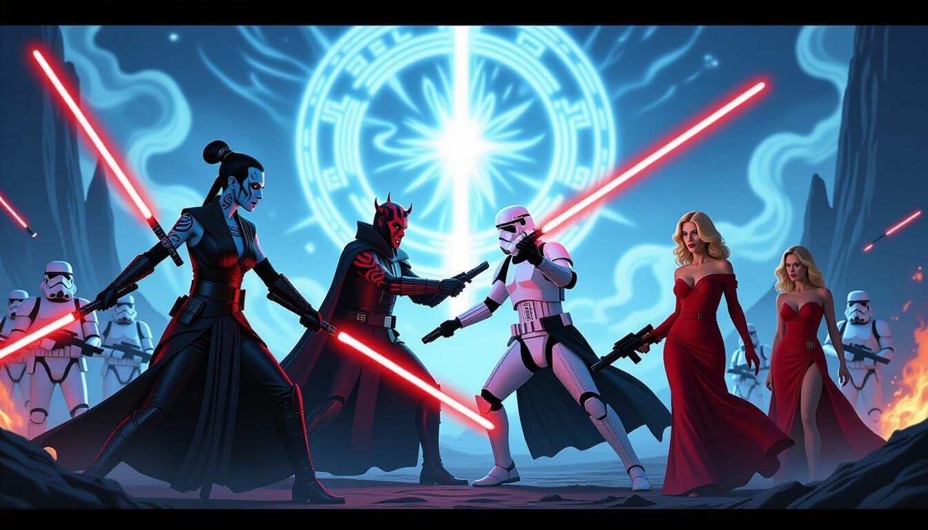 Sith Lords Battle Cylon Centurions in Epic Sci-Fi Crossover