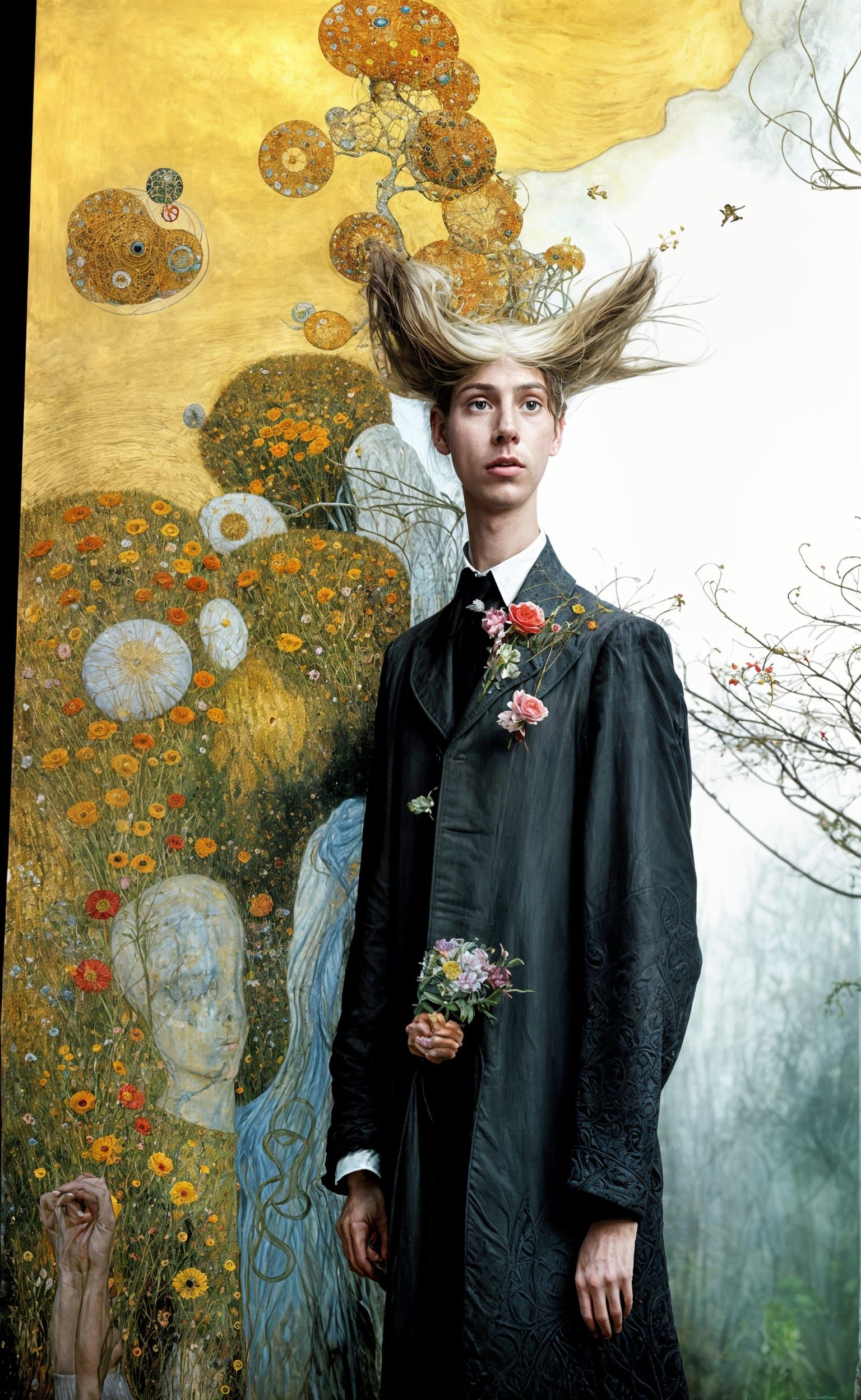 Zero Sum Game: Hyperreal Painting in Art Nouveau Style