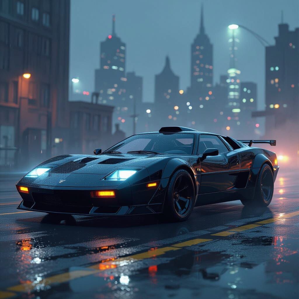 KITT in Gritty Urban Black Lightning Scene