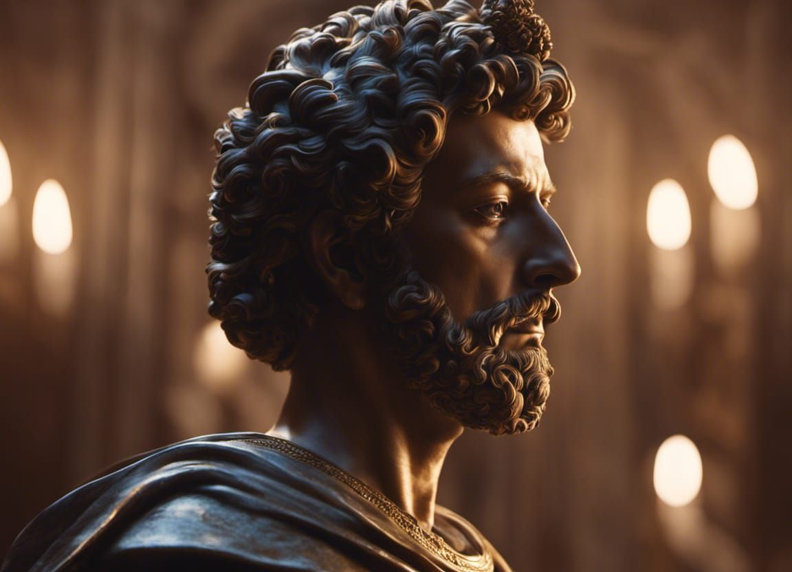 Marcus Aurelius Bronze Bust in Magic Hour