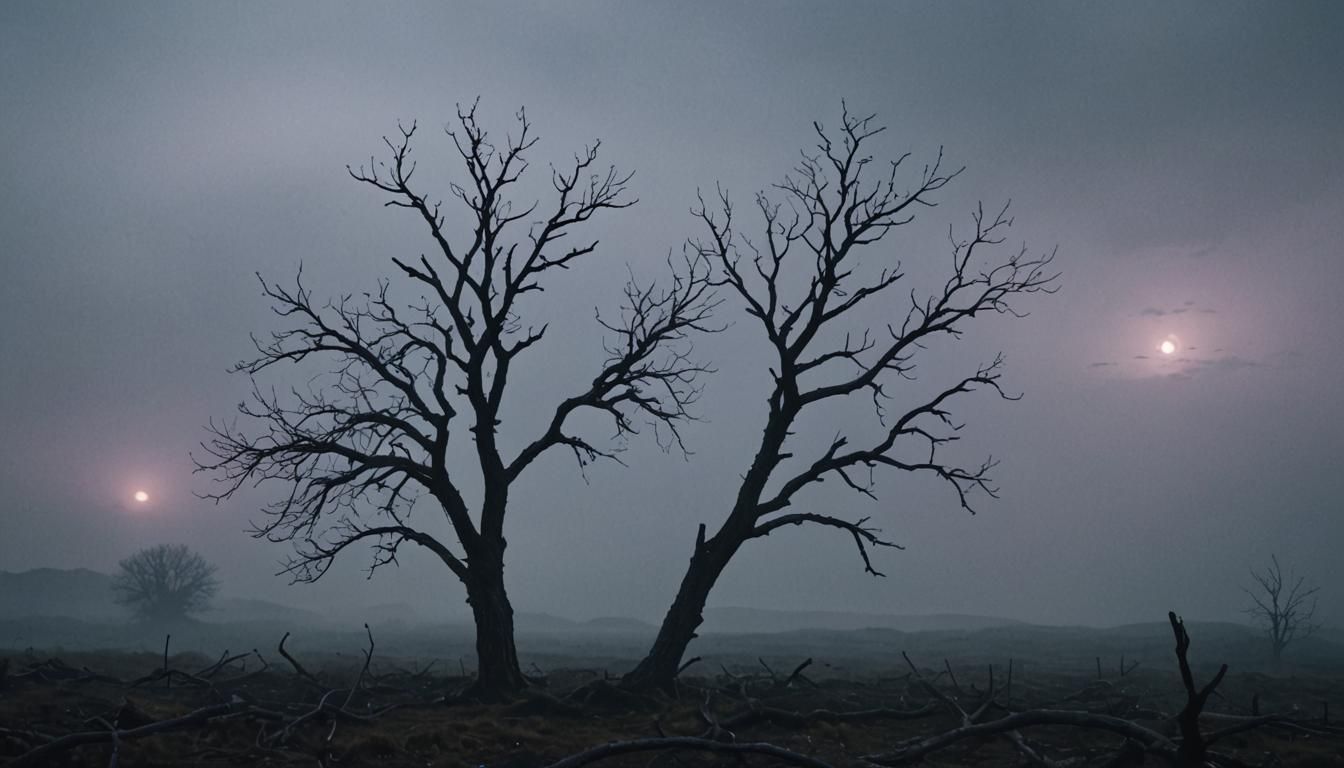 Desolate Abandoned Landscape with Eerie Glow