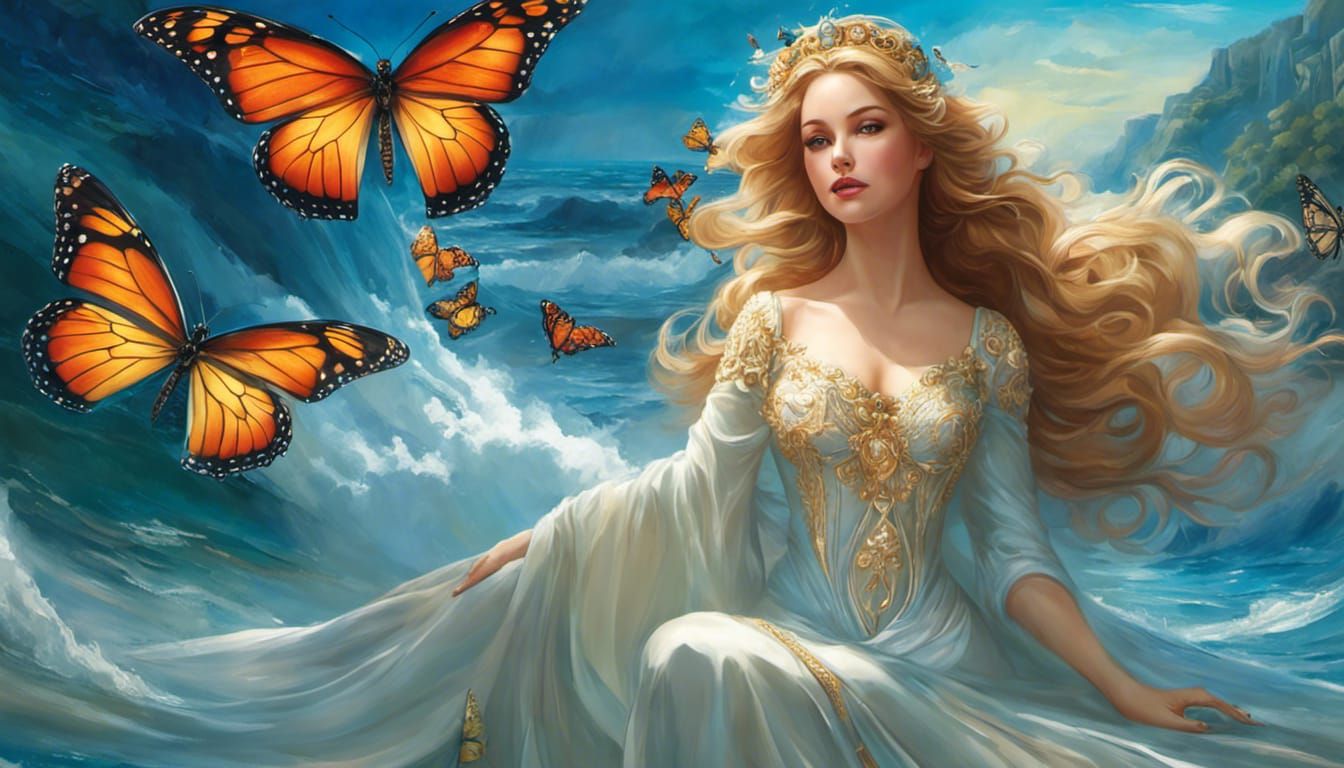 Ocean Princess Portrait in Ethereal Fantasy Style