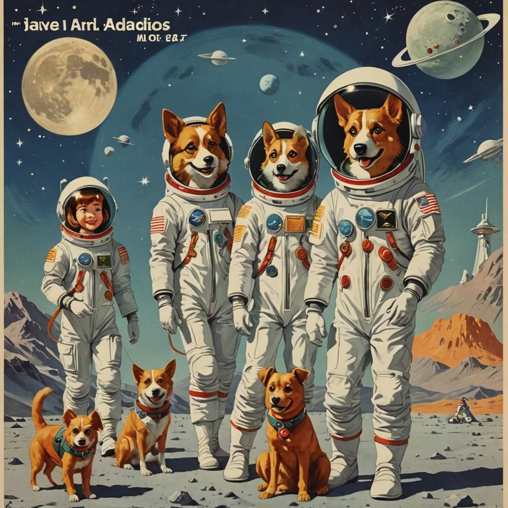 Vintage Travel Poster: Fly to the Moon!