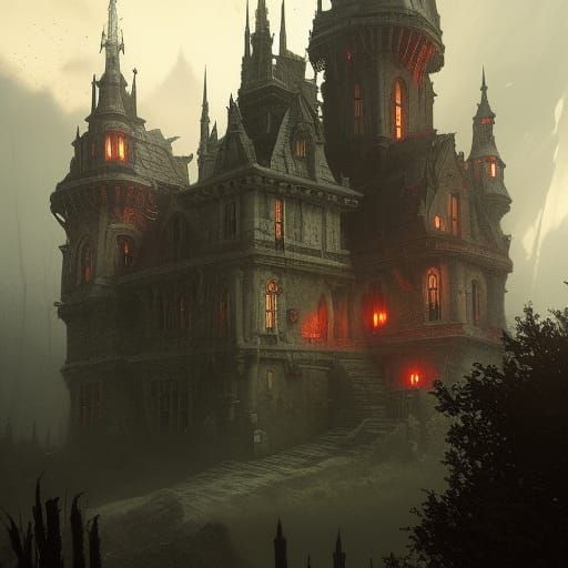 Dark Fantasy Horror Castle Concept Art