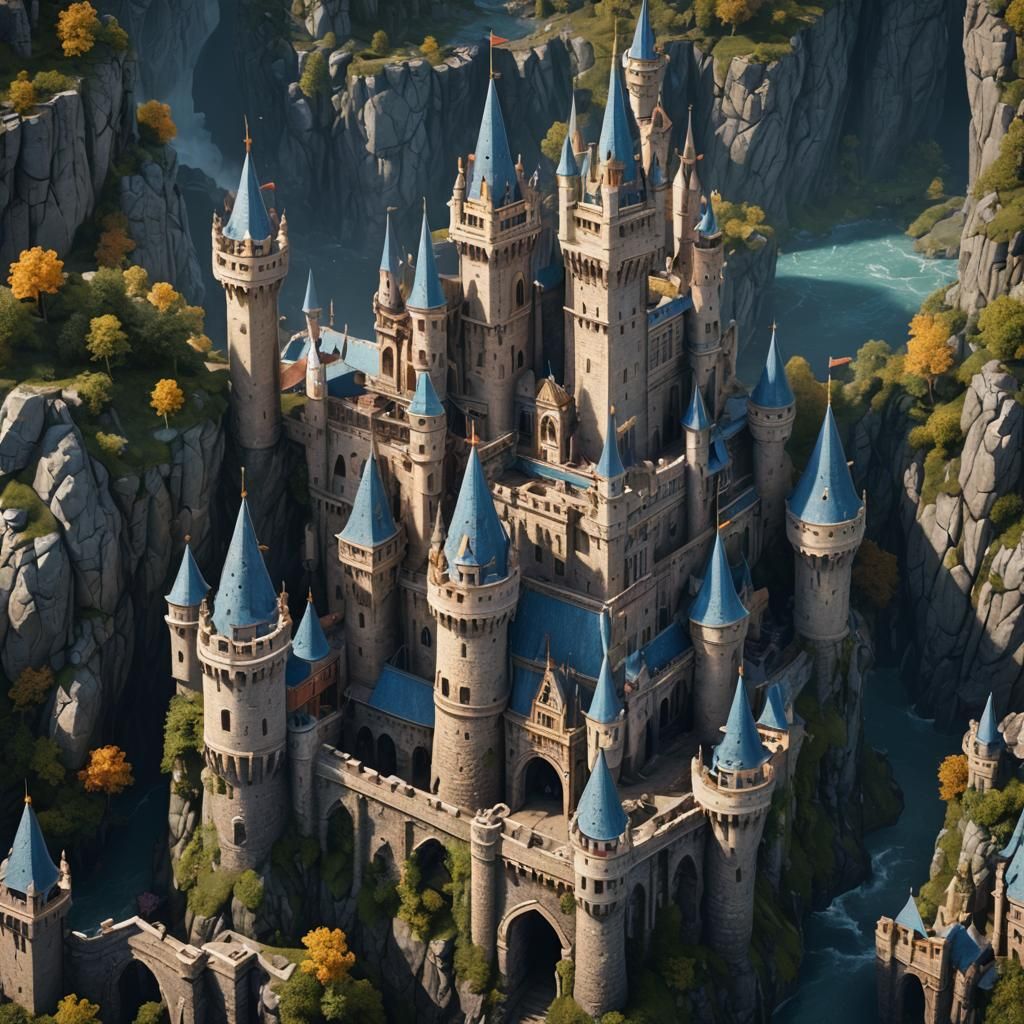 Fantastical Castle Matte Painting in 8K