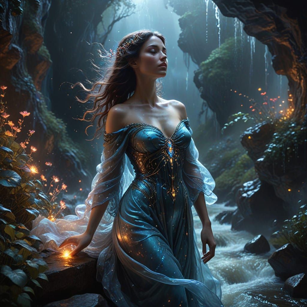 Ethereal Being Embraces the Storm in Vibrant, Hyper-Realisti...