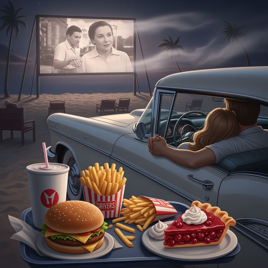 1950s Drive-In Romance Under Moonlight