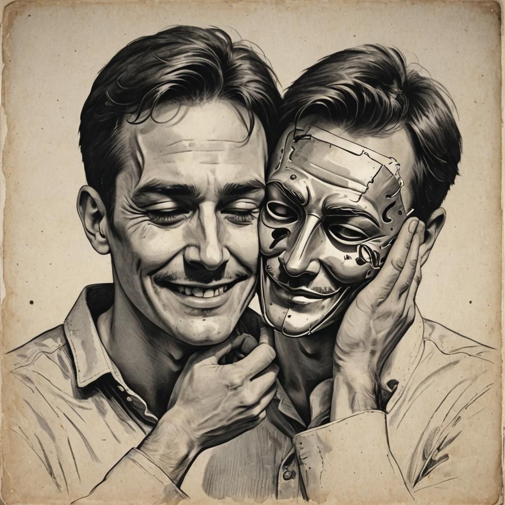 Revealing Sorrow: A Mask of False Smiles