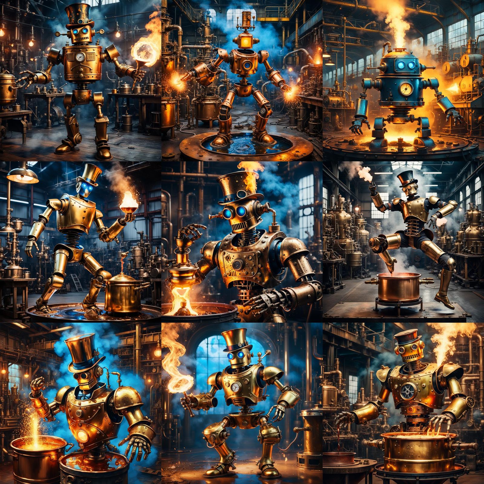 Steampunk Robot Ballerina in Victorian Factory