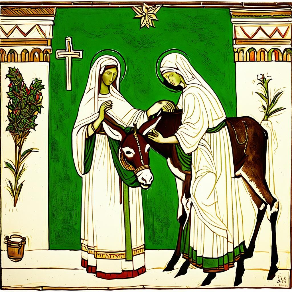 Saint Joseph Feeding a Donkey