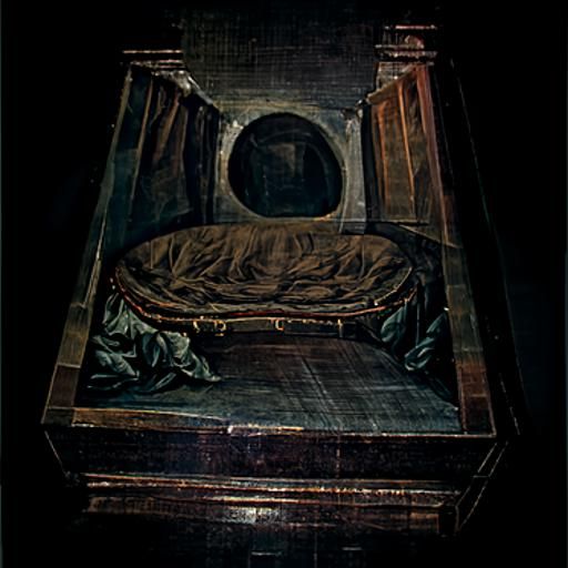 Empty Bed Chamber in Neoclassical Style