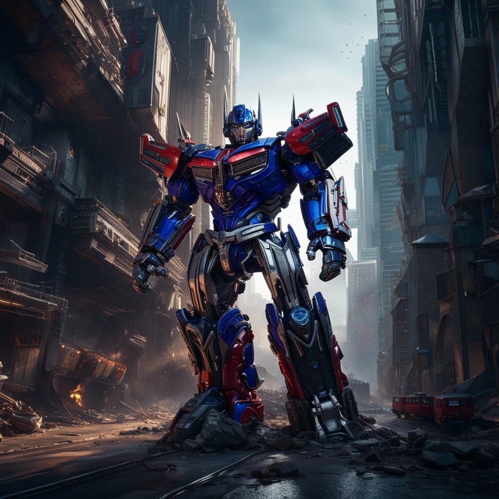 Optimus Prime in Detailed Matte Painting