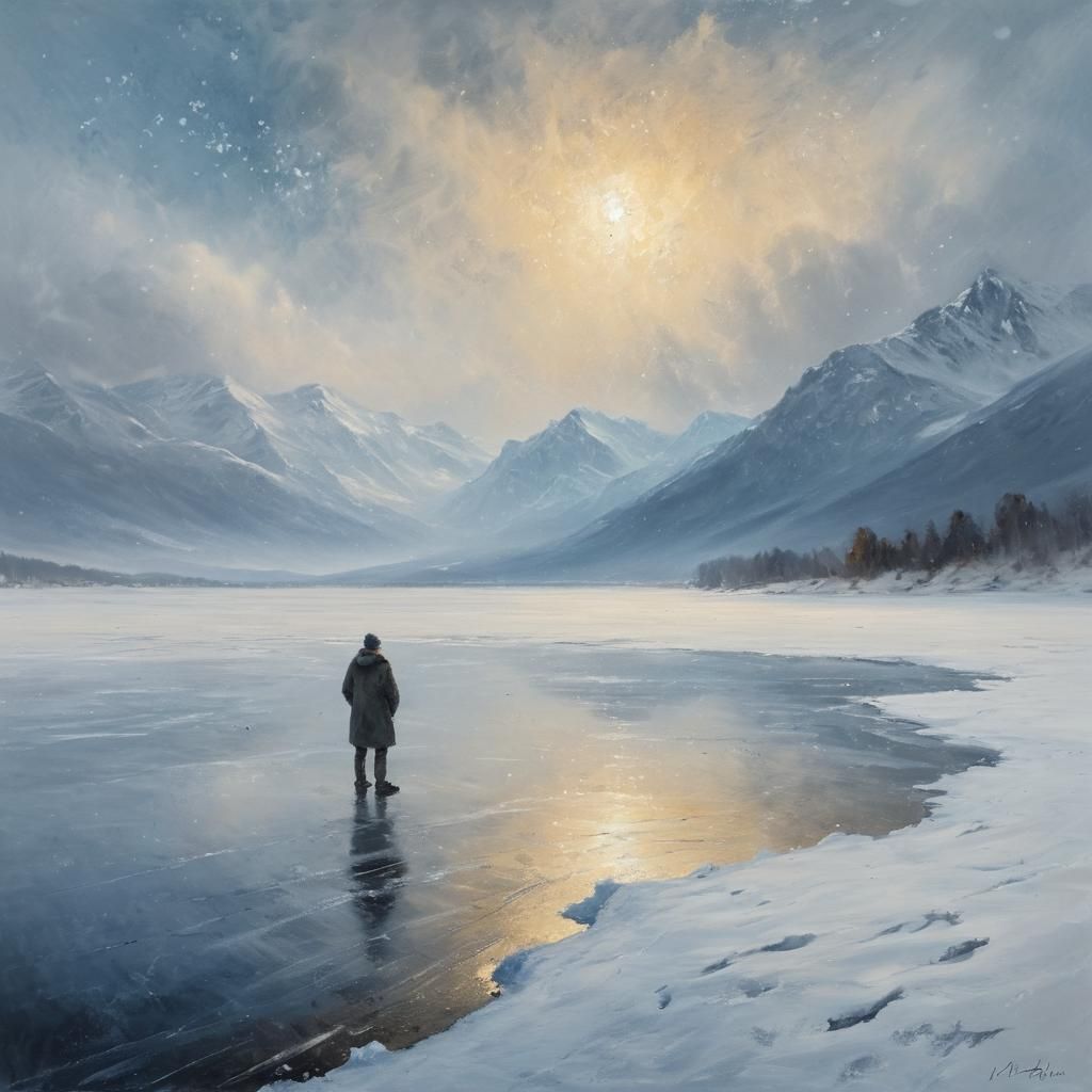 Snowy Plains: Impressionistic Landscape Painting