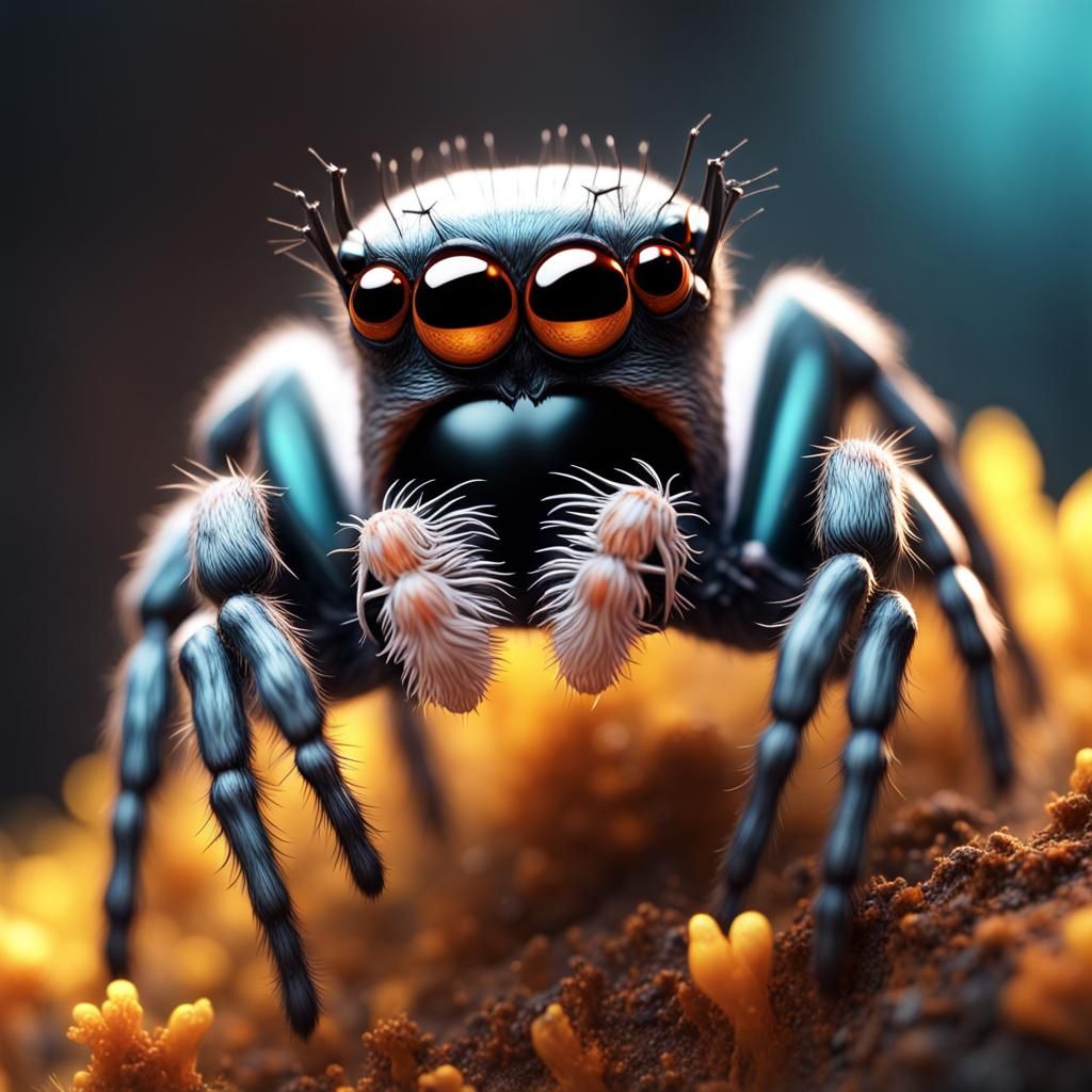 Detailed Jumping Spider Fantasy Concept Art