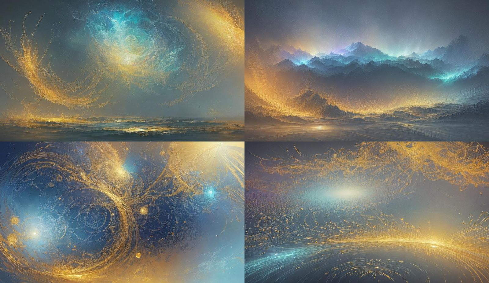 Ethereal Ambient Music Scene in Abstract Digital Landscape