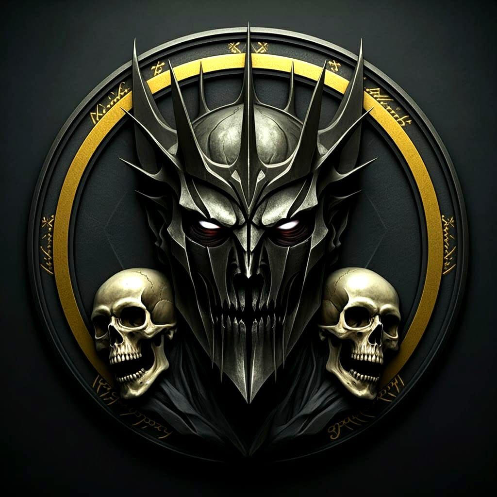 Sauron Bas Relief Emblem with Gold Ring