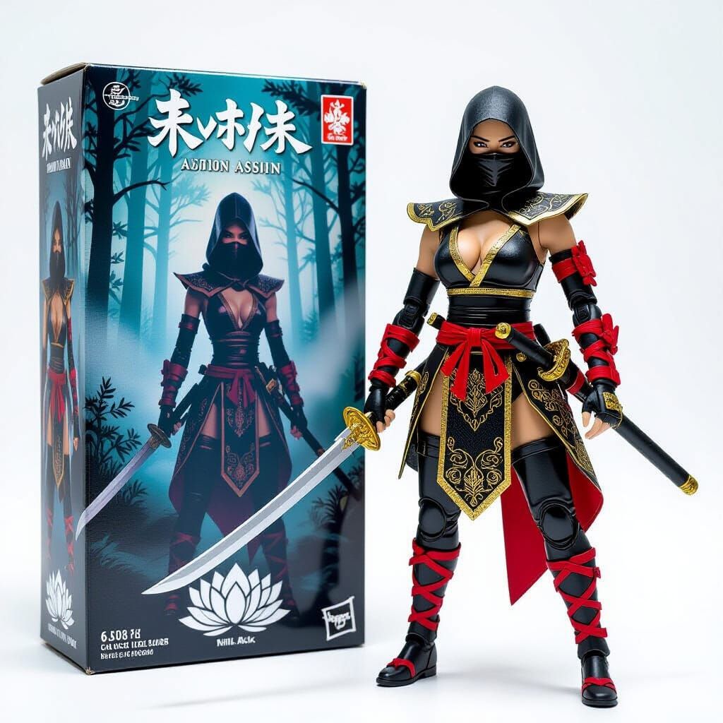 90s Style Ninja Action Figure in Mystical Packaging