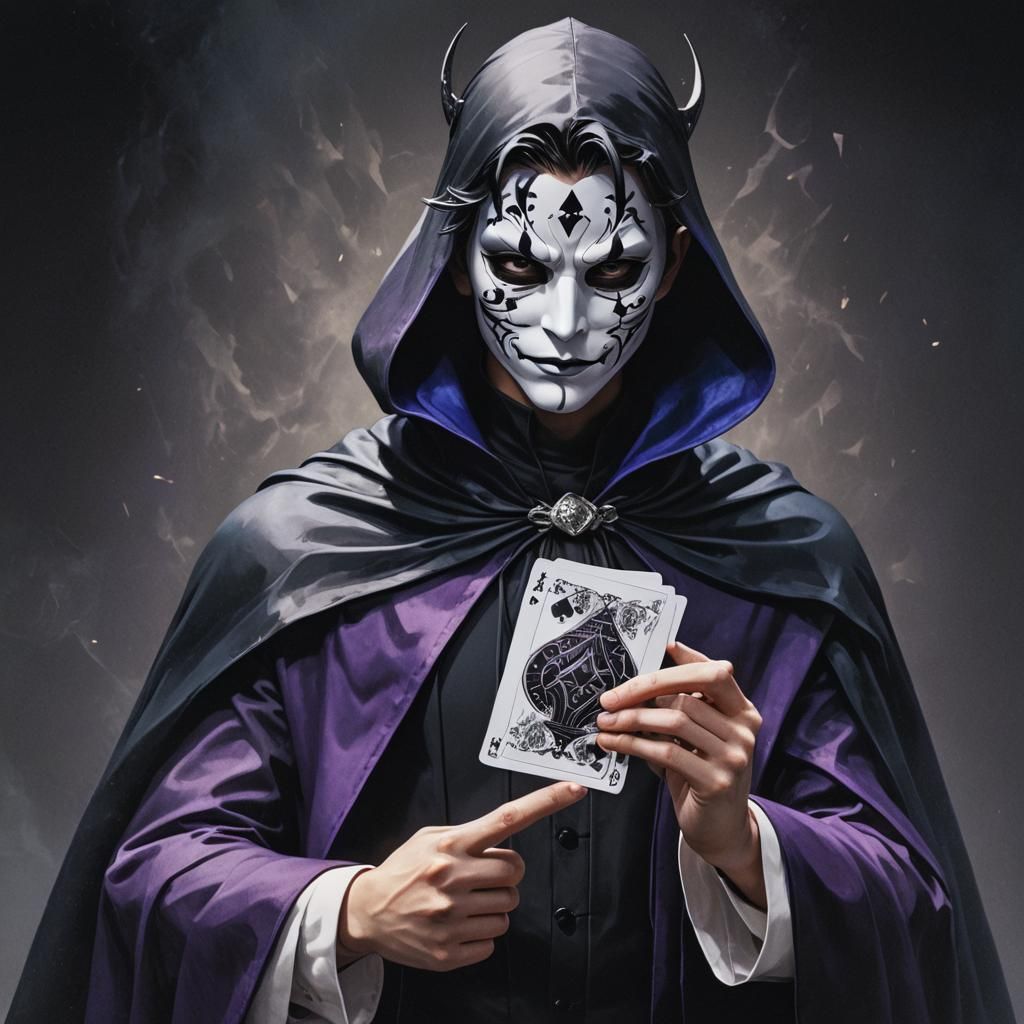 Masked Boy in Dark Fantasy: 3D Anime Art