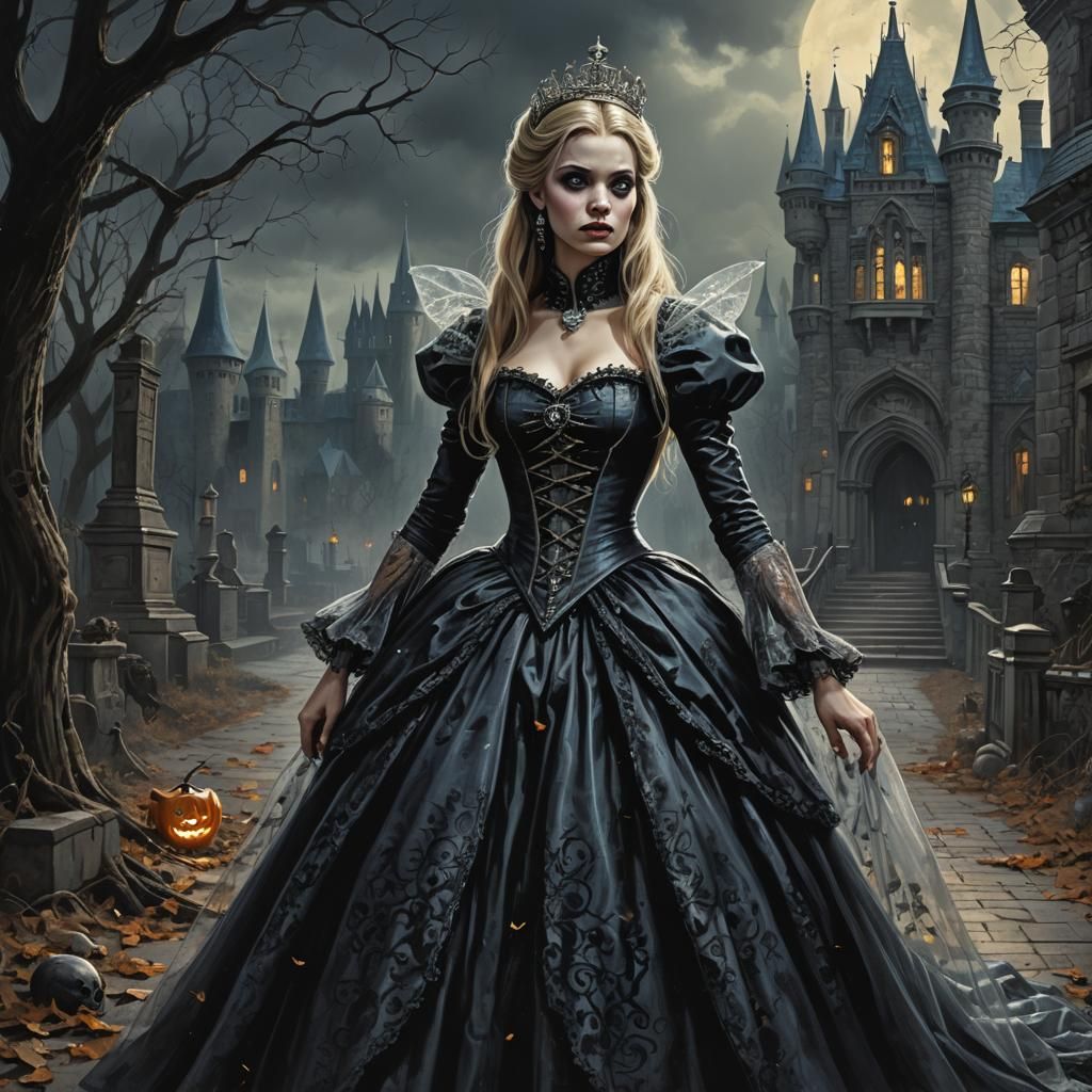 Gothic Horror Cinderella in Dark Fantasy Style