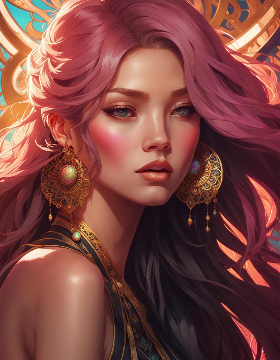 Jennie Portrait in Art Nouveau Style