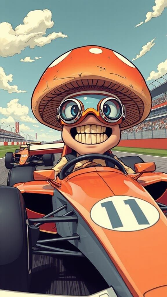Mushroom Mayhem: A Formula One Comic Book Race