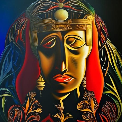 Psychedelic Expressionist Portrait in Oil on Canvas