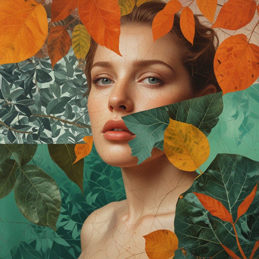 Nature's Vibrant Harmony in Geometric Collage