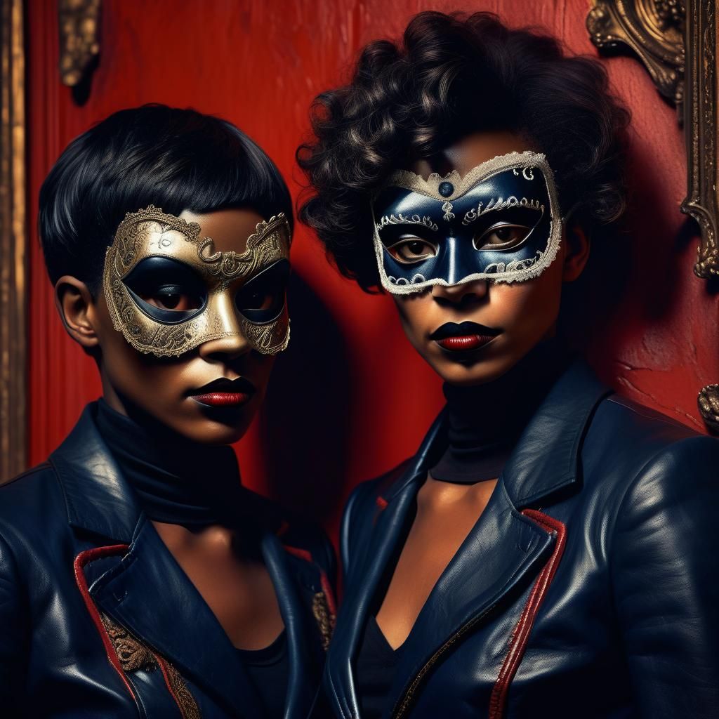 Mysterious Women in Masquerade Masks: Horror Photorealism