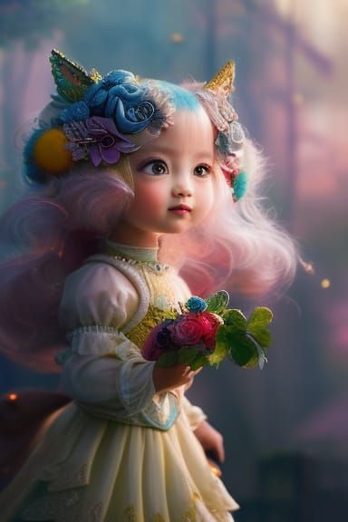 Steampunk Cupcake Portrait in Digital Art Style