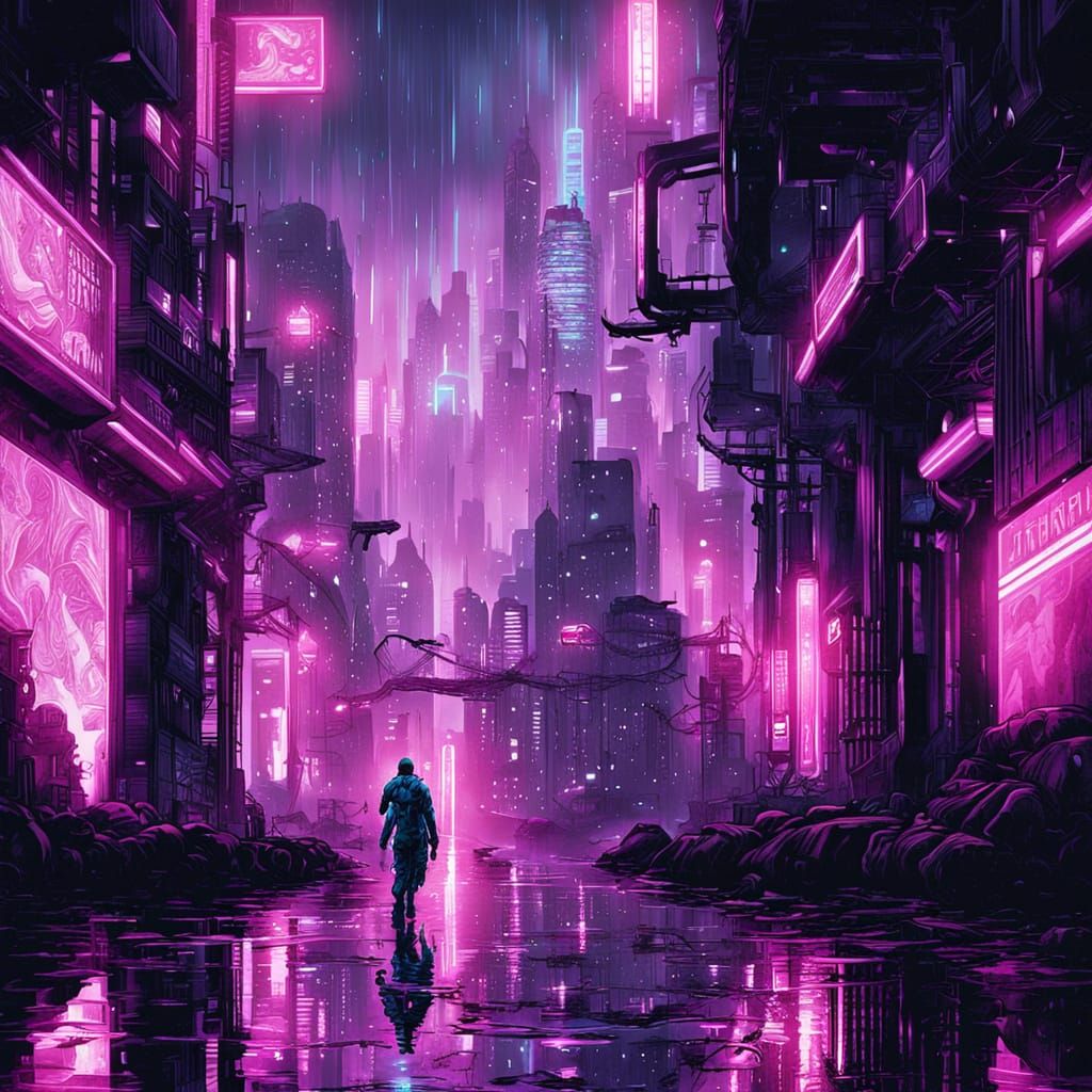 Cyberpunk Aquarius The Water Bearer Heroic Scene