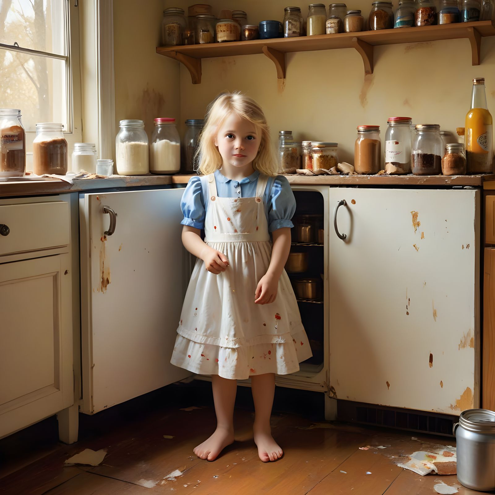 Little Girl's Chocolate Faced Surprise